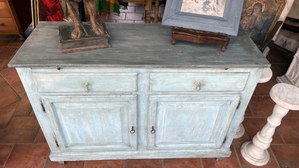 Credenza dipinta con piano scrittoio-photo-4