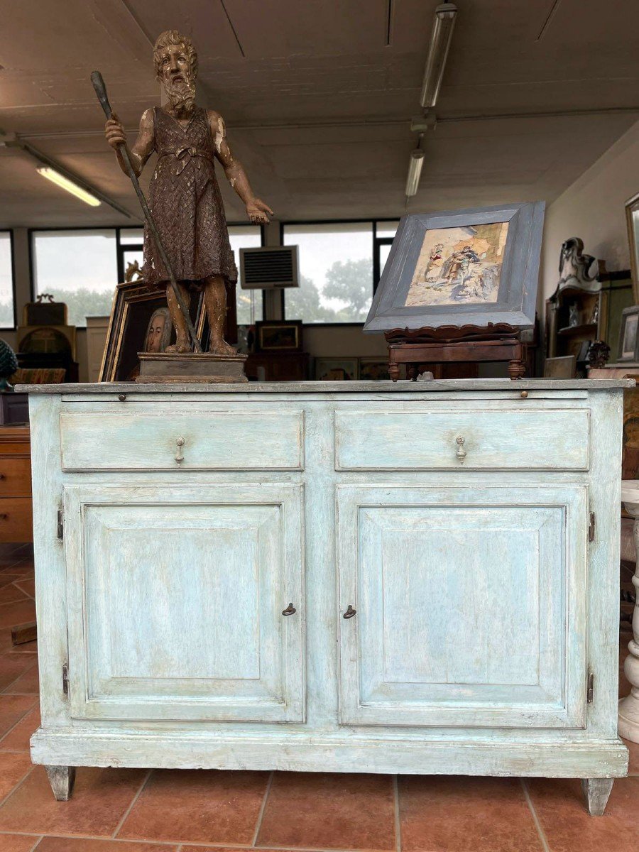 Credenza dipinta con piano scrittoio-photo-8