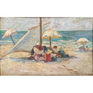 Edoardo Gordigiani 1951 – Marina con spiaggia