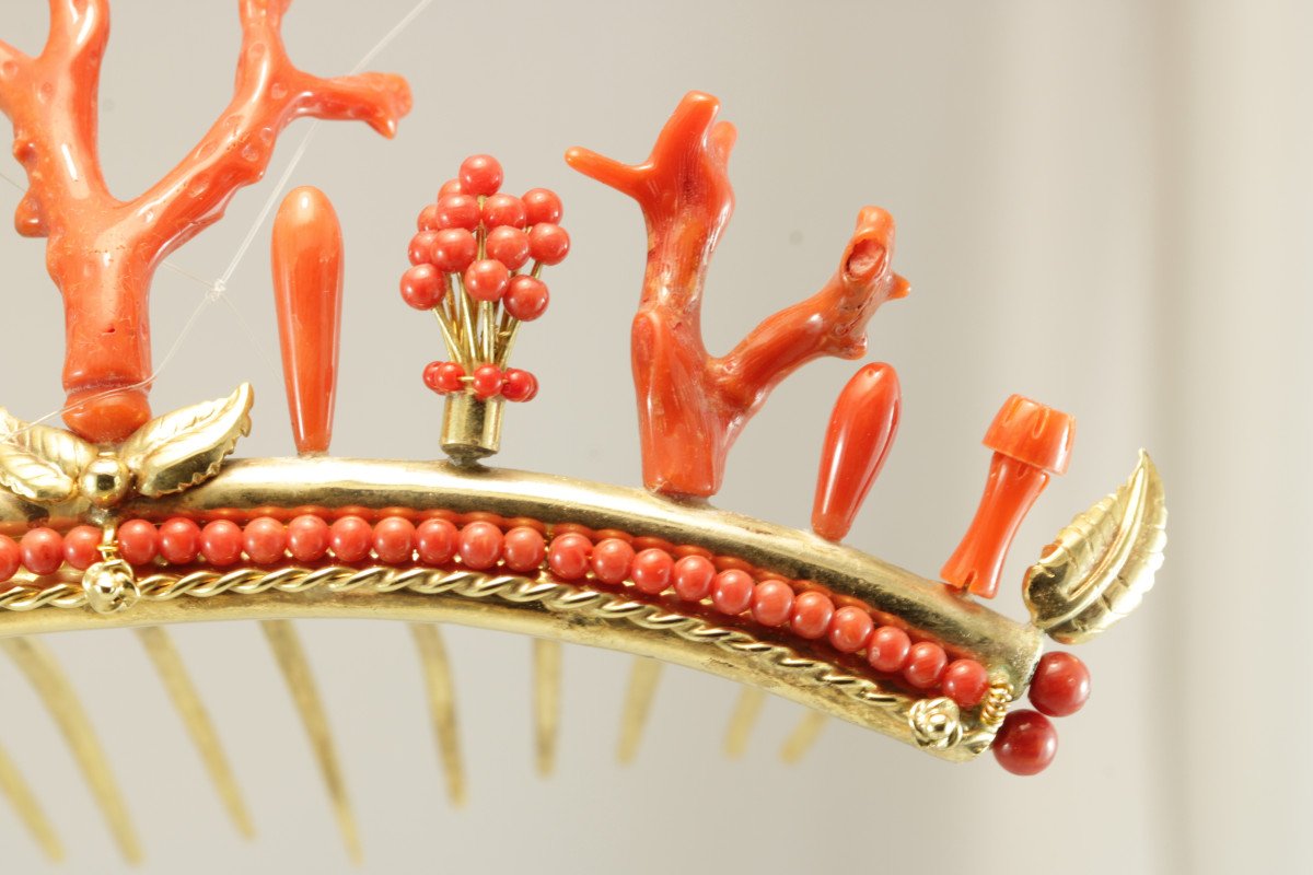 Diadema in argento e coralli-photo-2