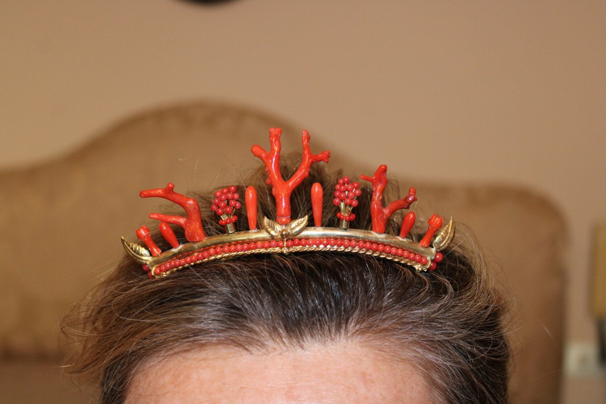 Diadema in argento e coralli-photo-8