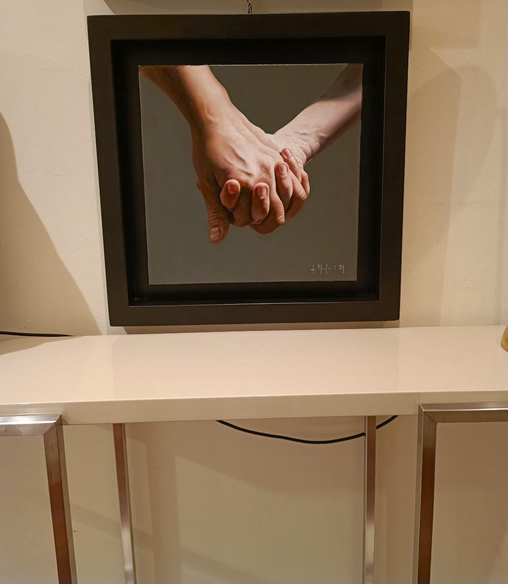 Olio su tela” Hold me ” di Filippo Manfroni al confine con l’iperrealismo Context Art Miami-photo-3