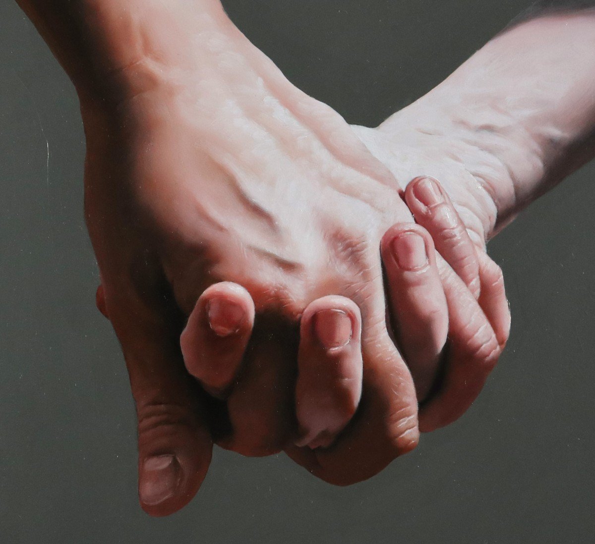 Olio su tela” Hold me ” di Filippo Manfroni al confine con l’iperrealismo Context Art Miami-photo-1