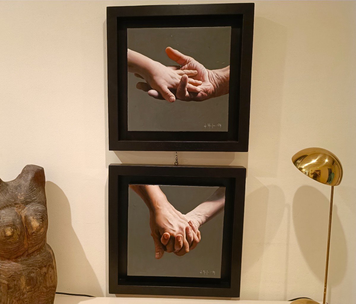 Olio su tela” Hold me ” di Filippo Manfroni al confine con l’iperrealismo Context Art Miami-photo-3