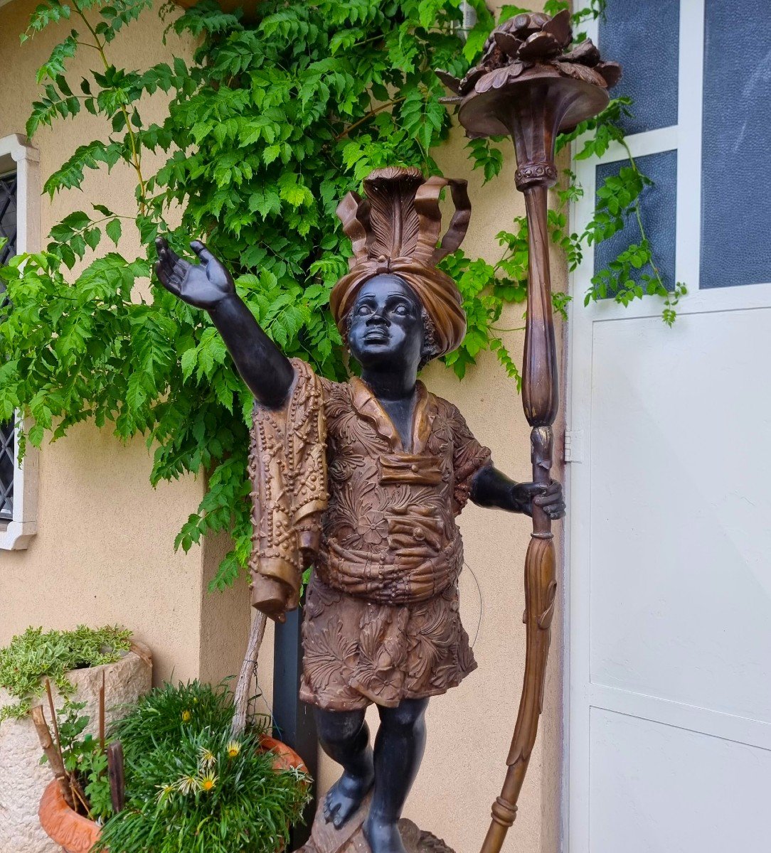 Scultura in Bronzo di Moro Veneziano del 1870 da palazzo veneziano-photo-4