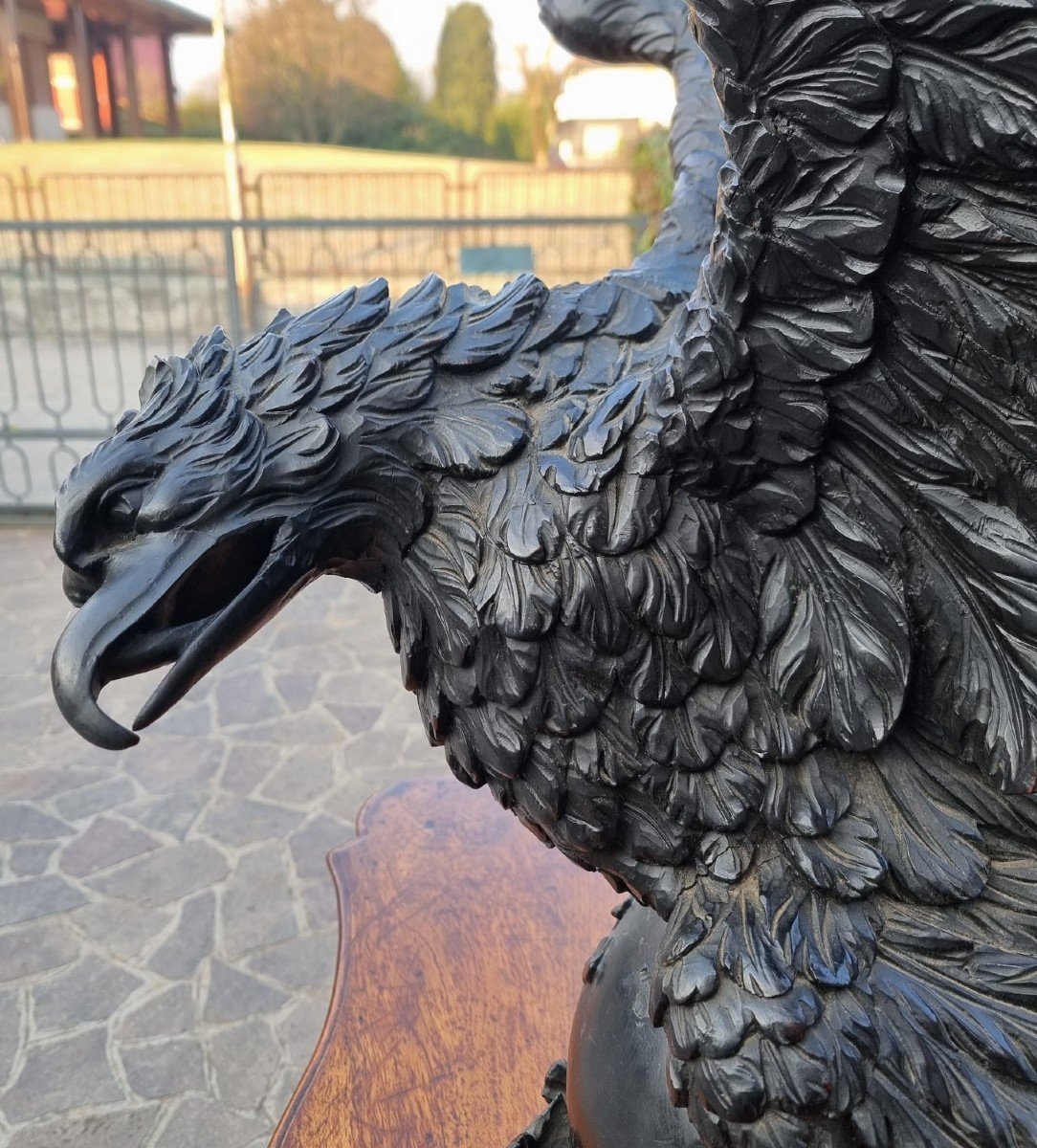 Aquila imperiale in legno dell’800 scultura di alta qualità-rarità-photo-1