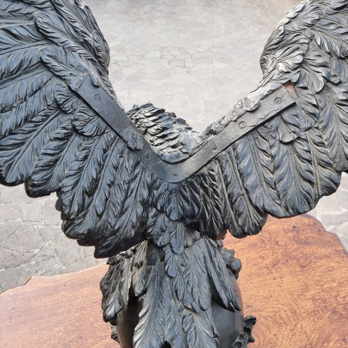 Aquila imperiale in legno dell’800 scultura di alta qualità-rarità-photo-3