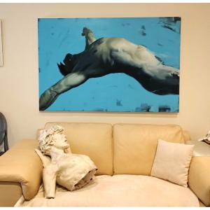 Olio su tela "Deep Blue" Filippo Manfroni al confine dell' iperealismo Context Art Miami