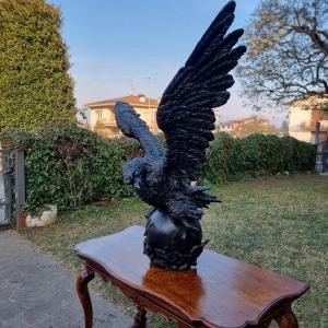 Aquila imperiale in legno dell’800 scultura di alta qualità-rarità