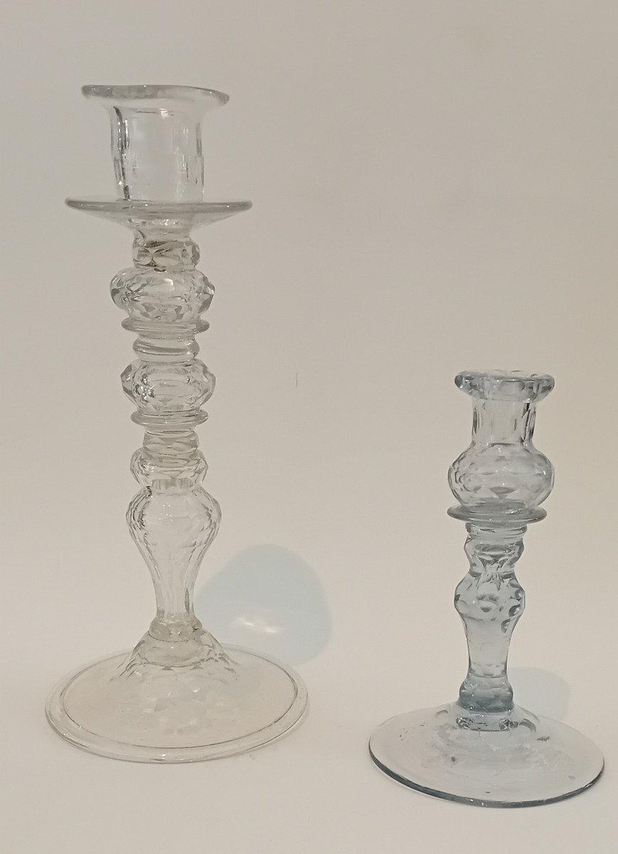 Due candelabri in cristallo molato fine 700