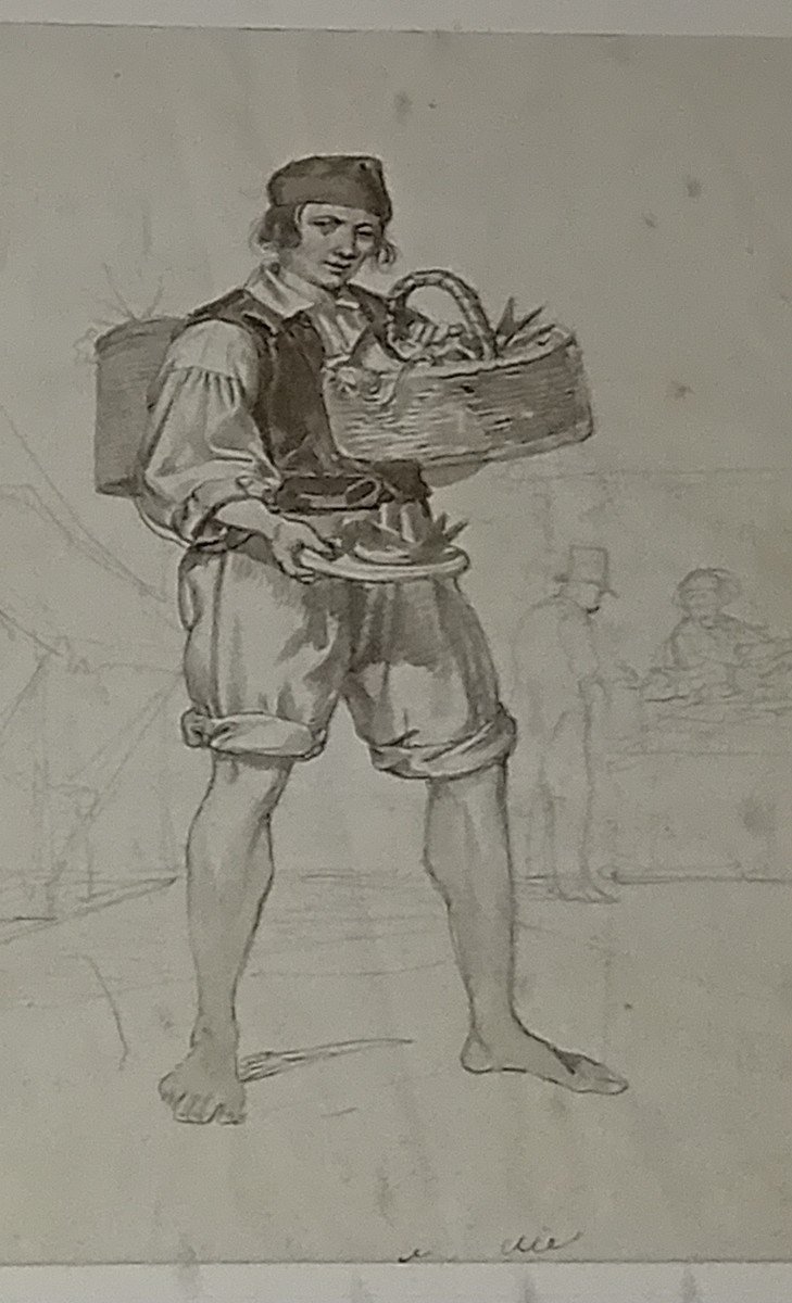 antico disegno ,matita su carta, scuola italiana dell'800-photo-3