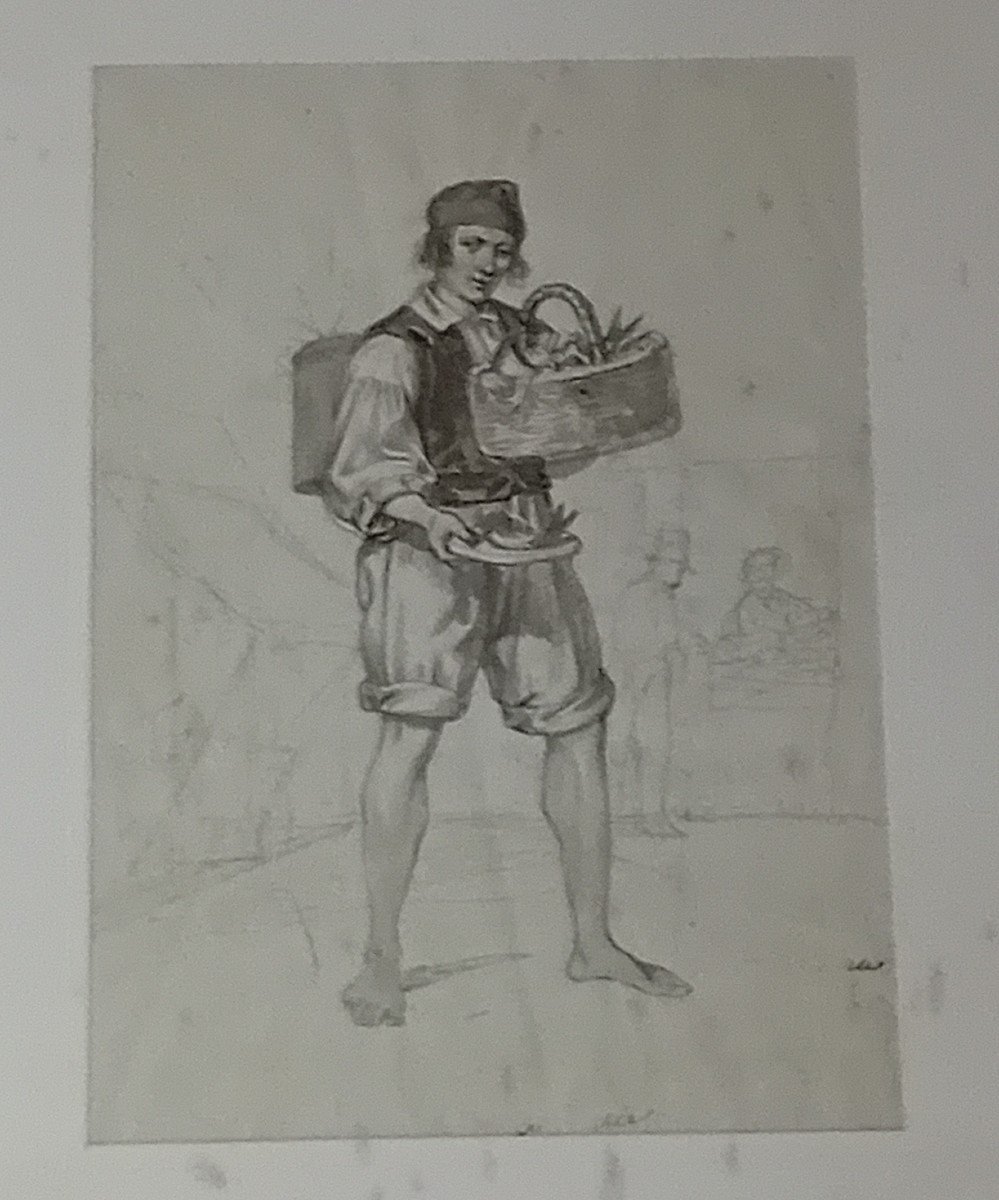 antico disegno ,matita su carta, scuola italiana dell'800