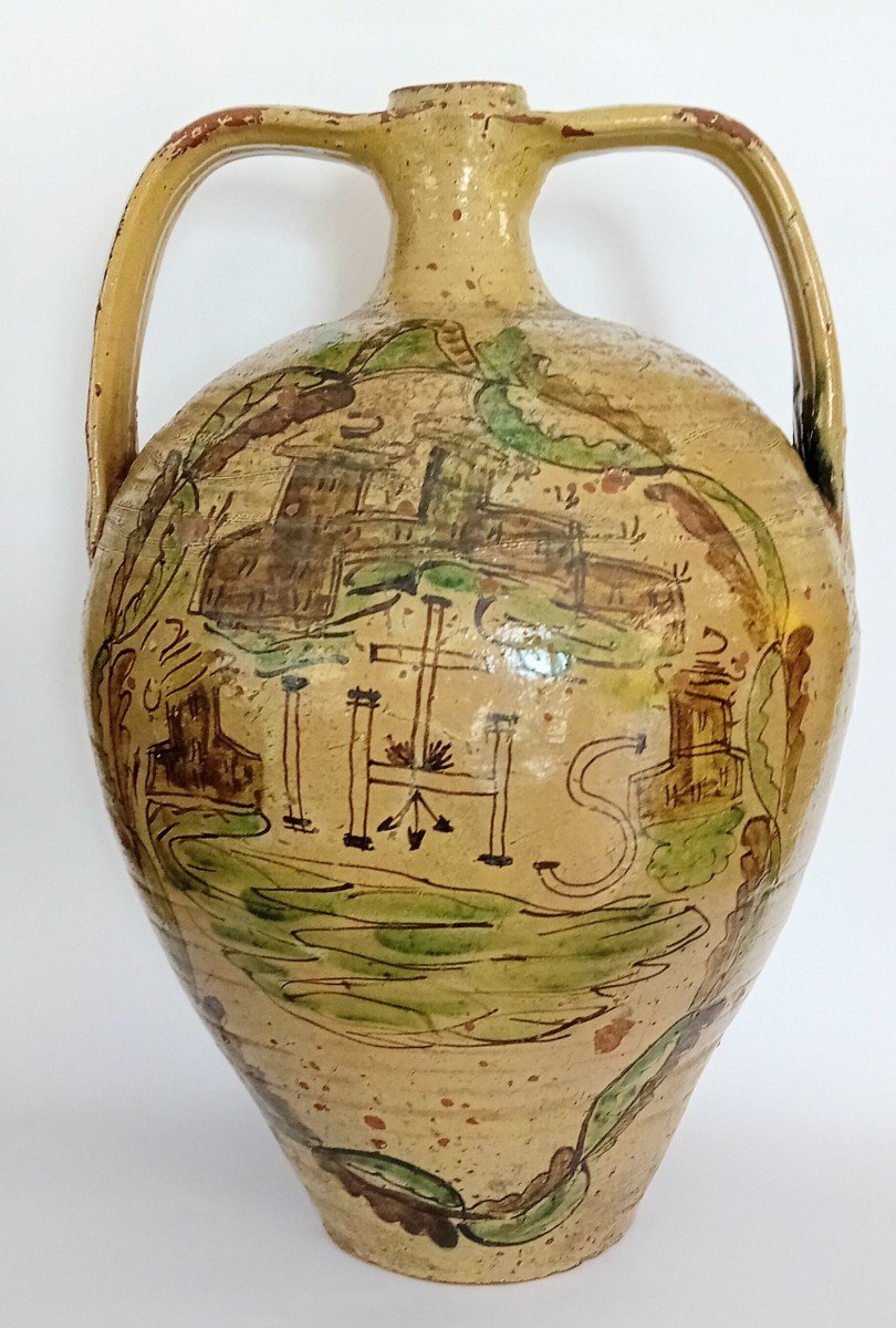 grande vaso orcio in maiolica, Sicilia 1849-photo-2