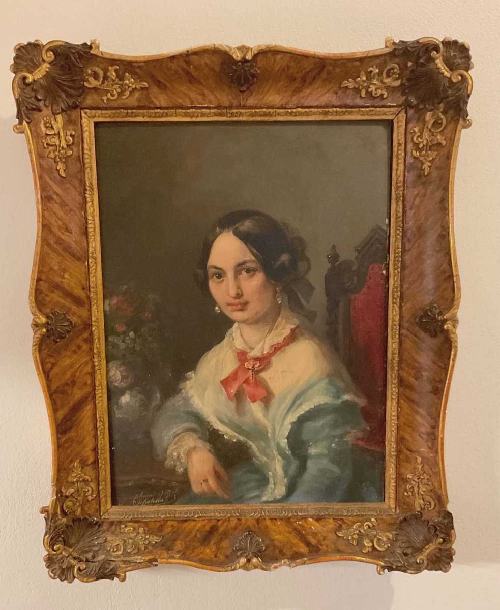 Biedermeier Peinture Huile Sur Toile De Josephine Götzel-sepolina,xix secolo-photo-2