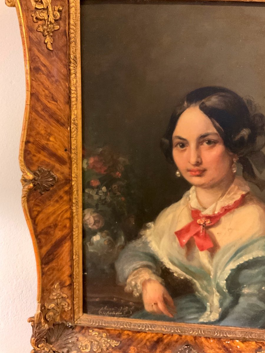 Biedermeier Peinture Huile Sur Toile De Josephine Götzel-sepolina,xix secolo-photo-5