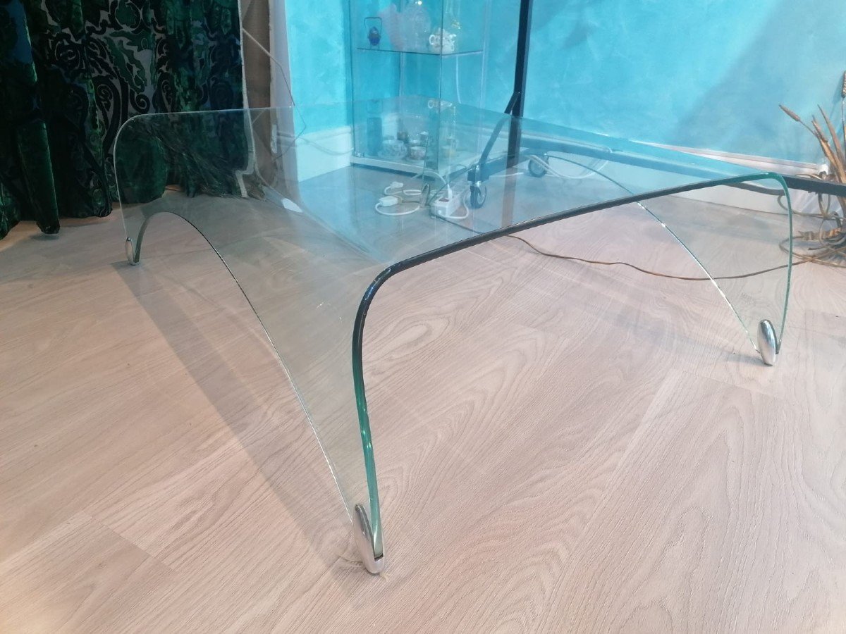 Table Basse En Verre Bombé Modèle Fiam Genio