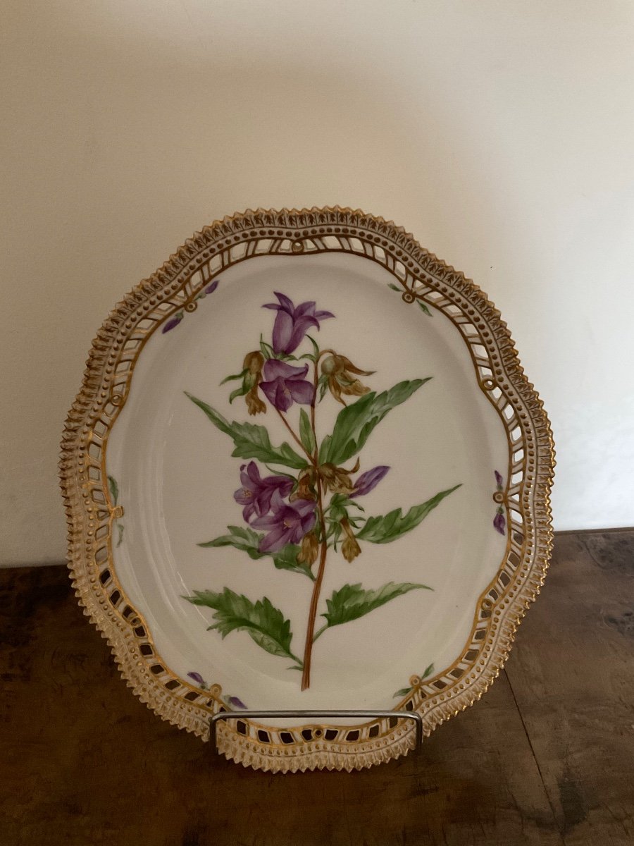 Royal Copenhagen Flora Danica Campanula Trachelium L Bellflower Assiette Ovale