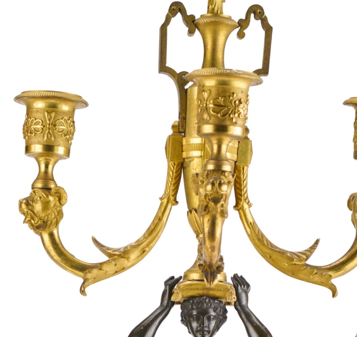 Coppia di candelabri in bronzo-photo-4