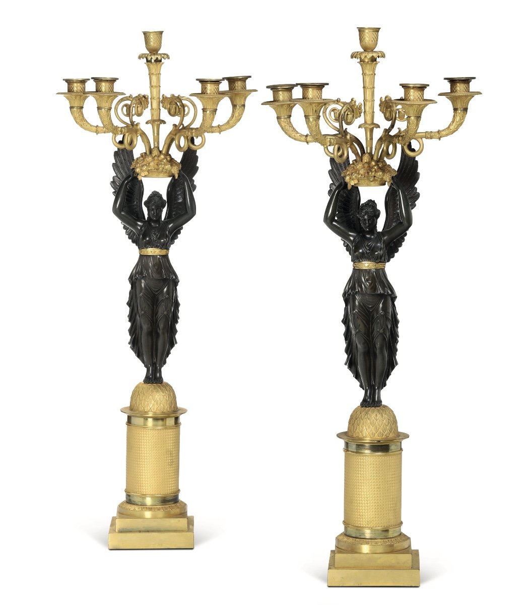 2 candelabri in bronzo dorato-photo-2