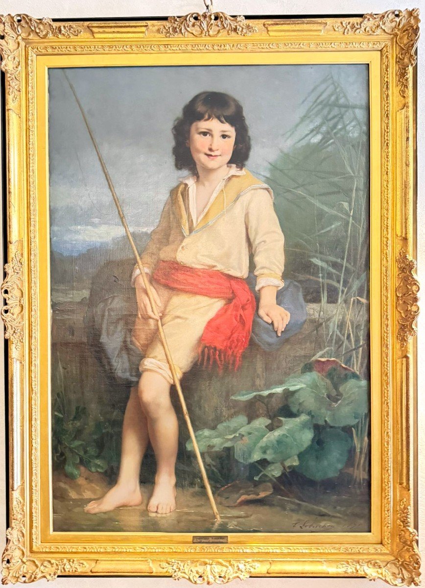 Timoleon Lobrichon (1831 Cornod – 1914 Paris) Il giovane pescatore.-photo-3