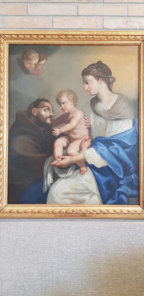 Madonna con bambino e San Francesco, Olio su tela, Epoca '700-photo-4