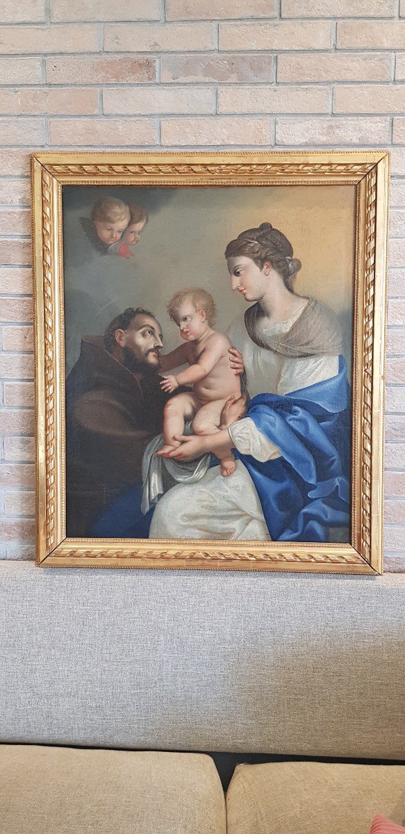 Madonna con bambino e San Francesco, Olio su tela, Epoca '700