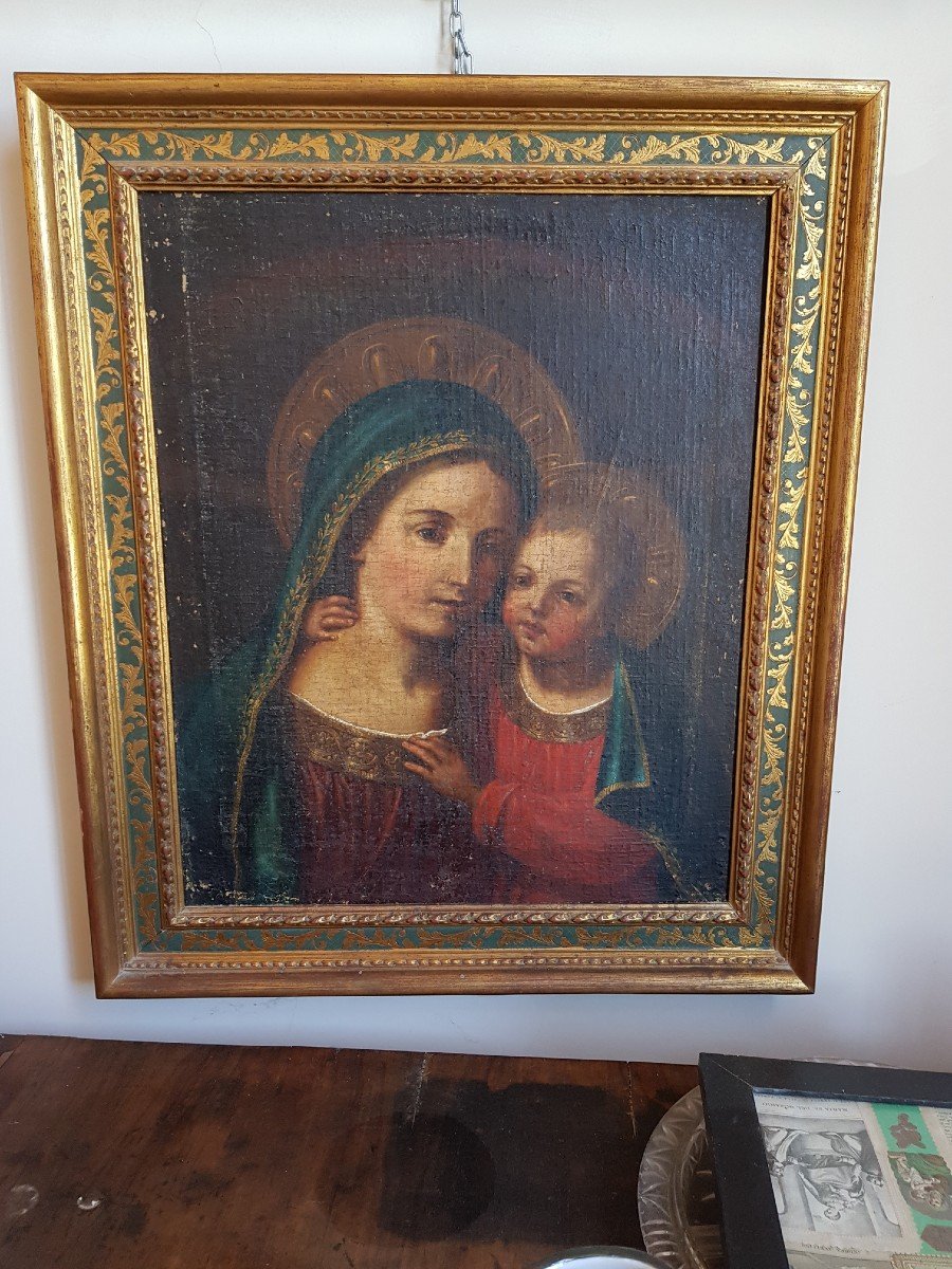 Madonna con bambino, Olio su tela, Epoca '700