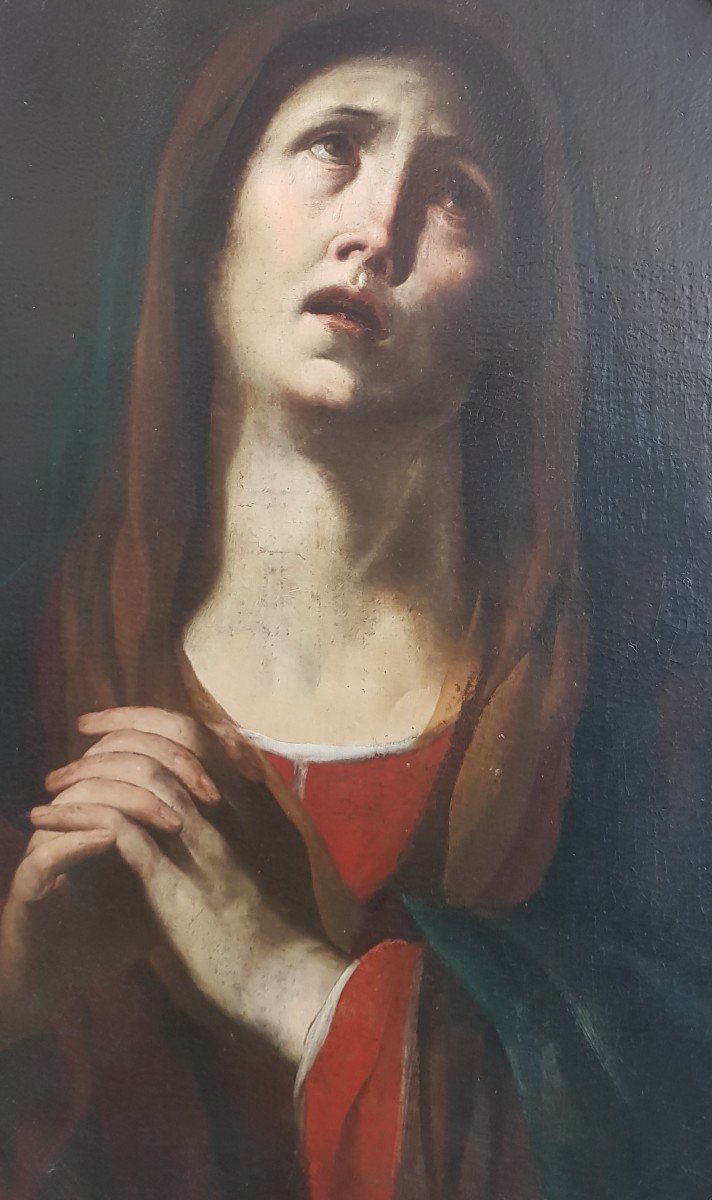 Madonna su tela ottagonale, Olio su tela, Epoca '600, Andrea Vaccaro-photo-3