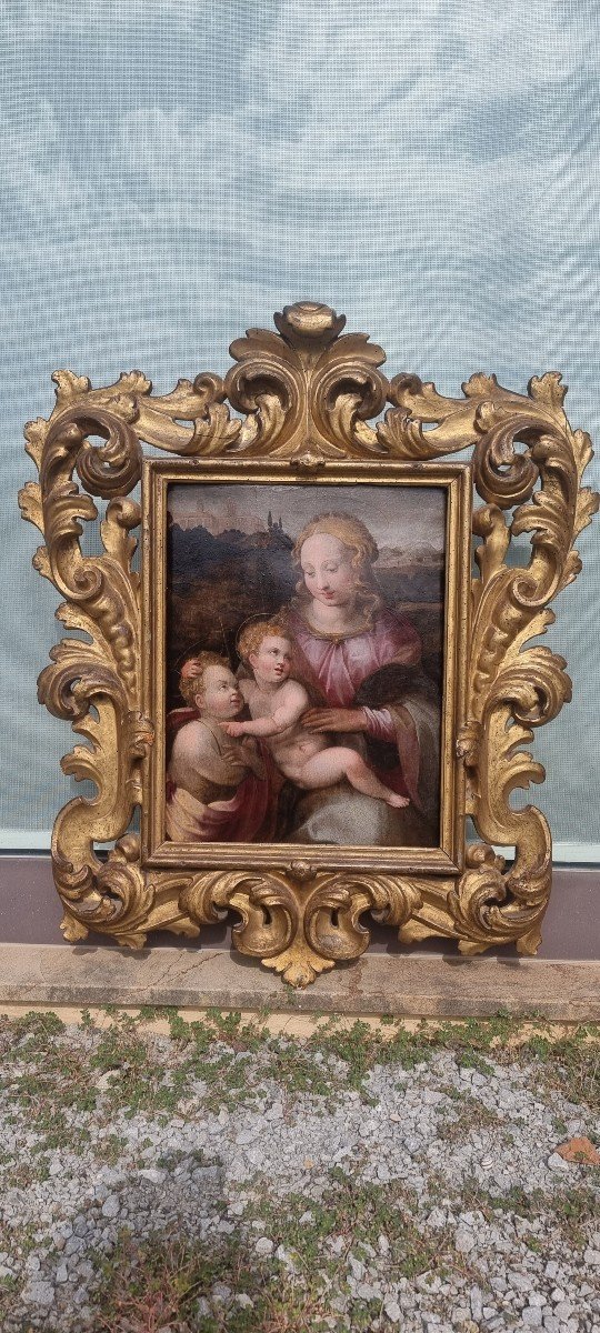 Madonna con bambino e San Giovannino, Olio su tavola, Epoca '500