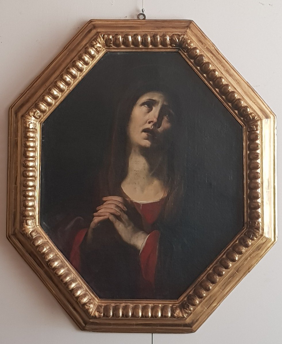 Madonna su tela ottagonale, Olio su tela, Epoca '600, Andrea Vaccaro