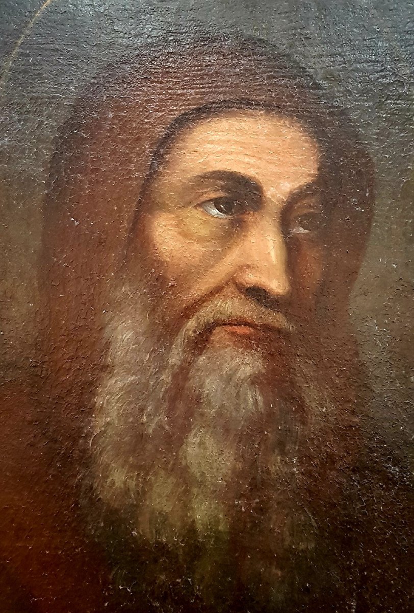  San Francesco Da Paola, Huile Sur Toile, Epoque 17ème Siècle-photo-2