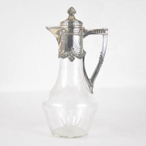 Proantic: Crystal Saint Louis Carafe And Pitcher In Cut Crystal, 20th