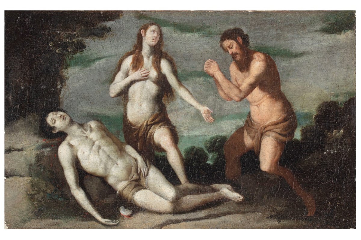 Adamo e Eva piangono la morte di Abele