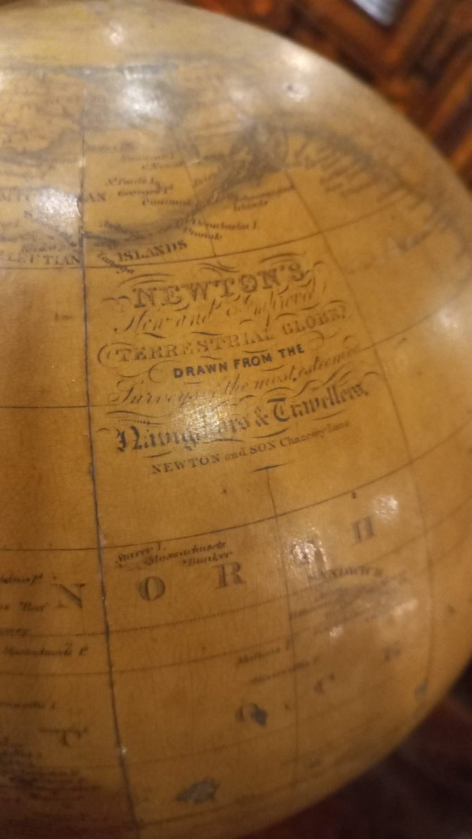 Coppia di mappamondi da tavolo di epoca vittoriana, globo celeste e globo terrestre-photo-2