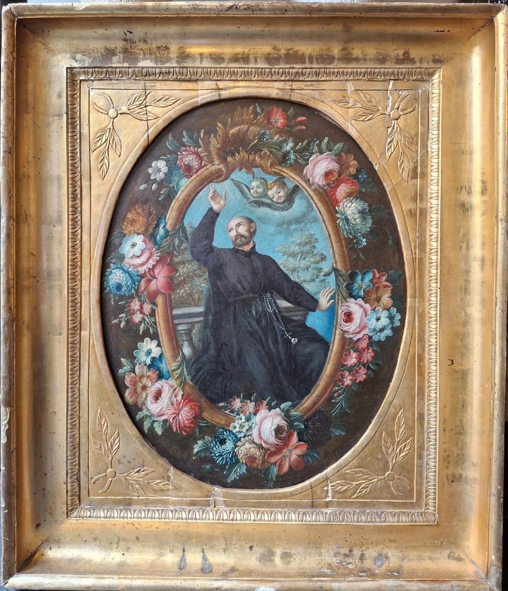 Sant'Ignazio di Loyola, olio su ardesia