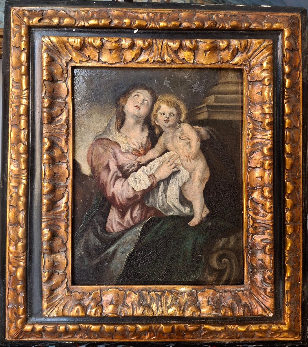 Madonna col Bambino, seguito di Antoon Van Dyck