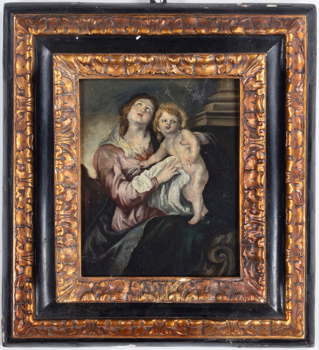 Madonna col Bambino, seguito di Antoon Van Dyck