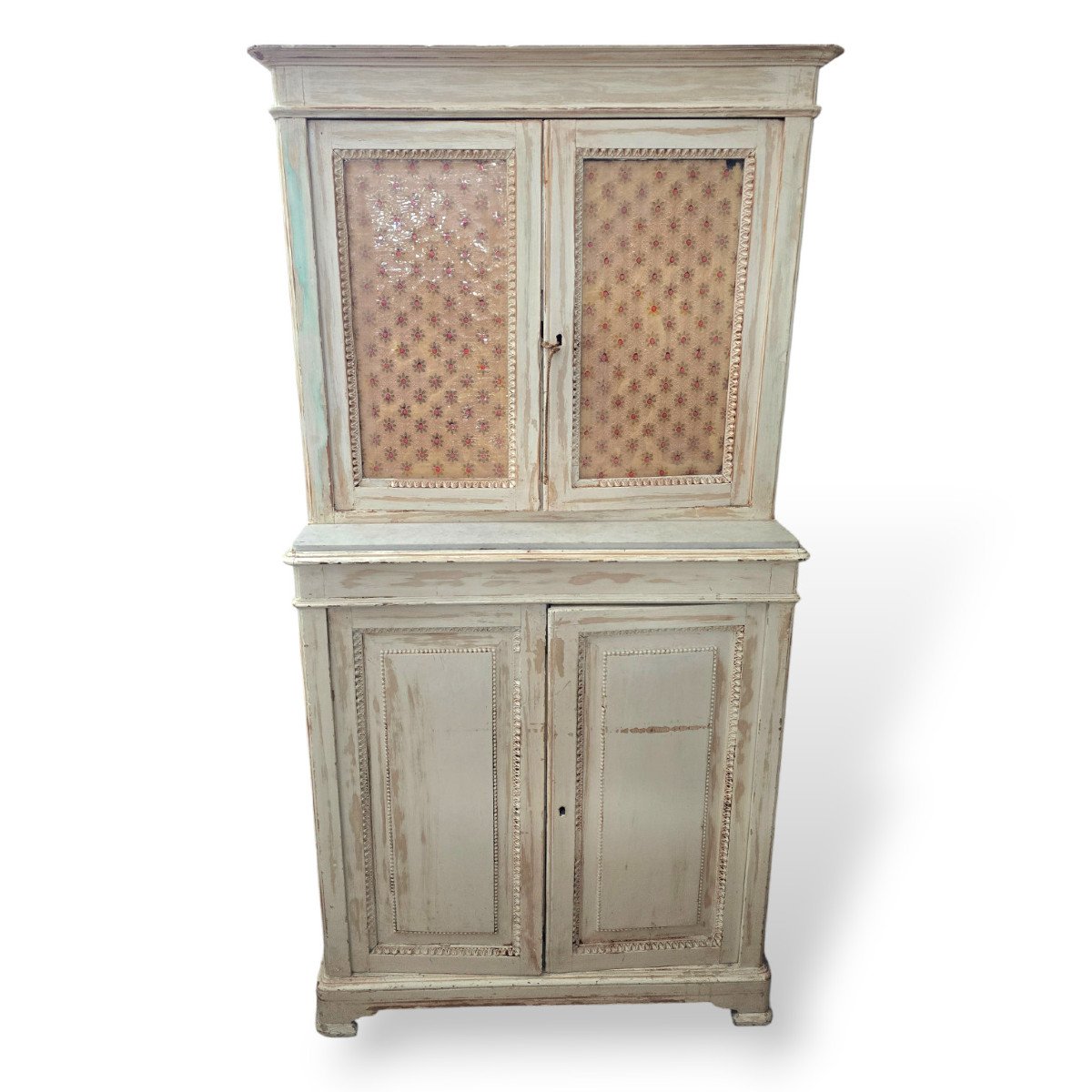  Antica credenza doppio corpo XIX secolo