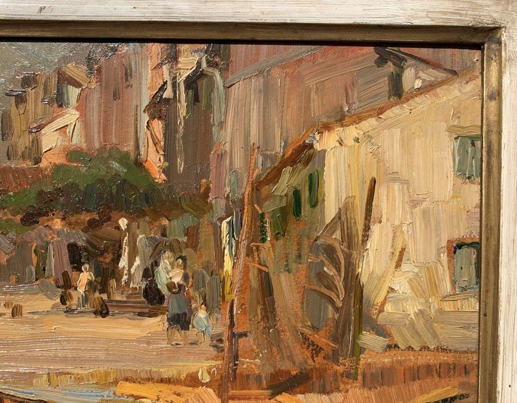 Alessandro Milesi (Venezia 1856 - Venezia 1945) - Il Campiello della Sponza a Venezia.-photo-3