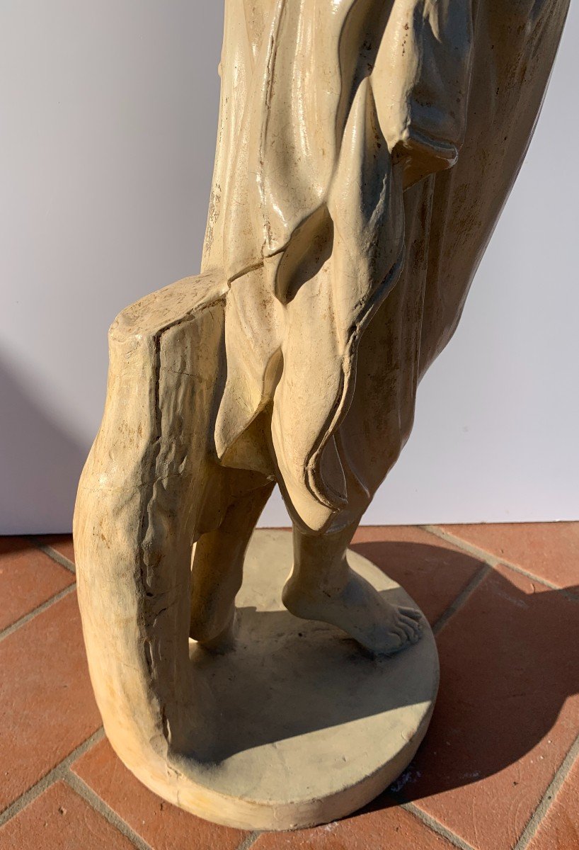 Coppia di sculture in scagliola smaltata - Danzatrici (da Canova). Italia, XIX-XX secolo.-photo-3
