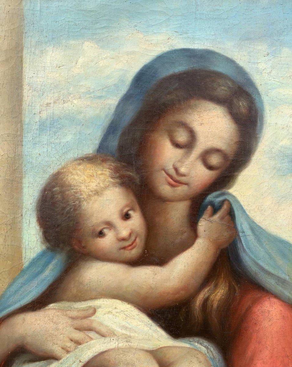 Pittore italiano (XIX sec.) - Madonna col Bambino.-photo-4