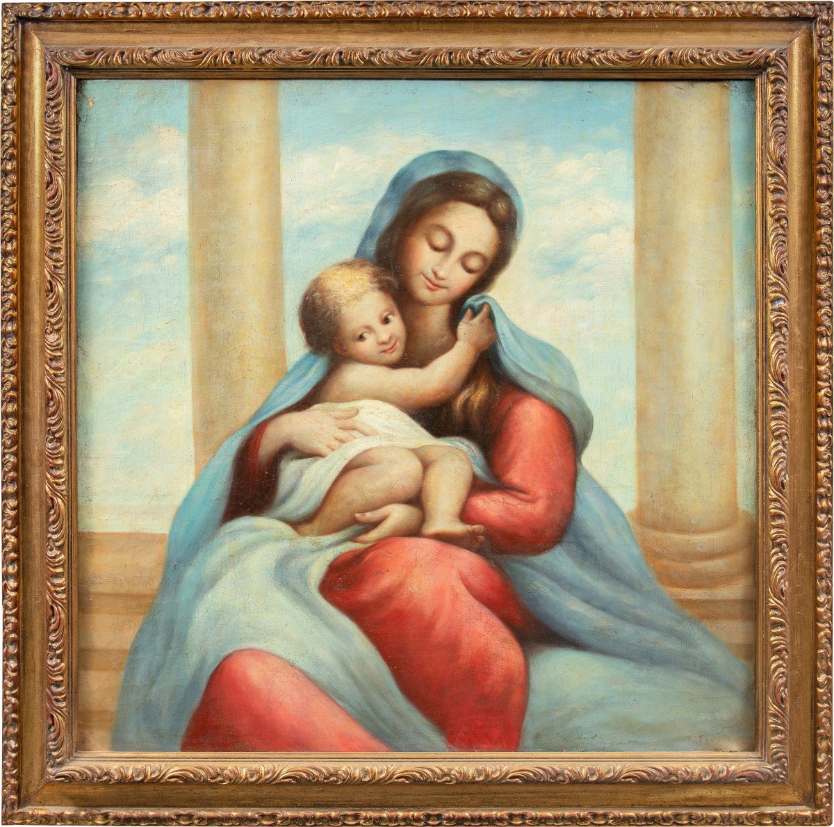 Pittore italiano (XIX sec.) - Madonna col Bambino.