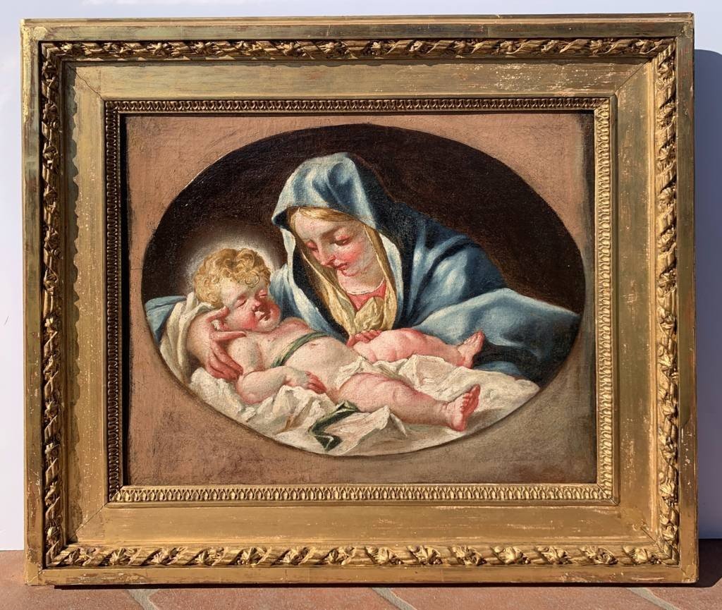 Pittore veneto (XVIII sec.) - Madonna con Bambino.-photo-2