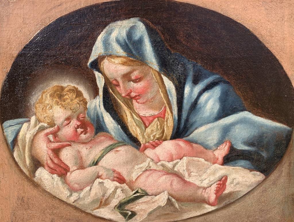 Pittore veneto (XVIII sec.) - Madonna con Bambino.-photo-3