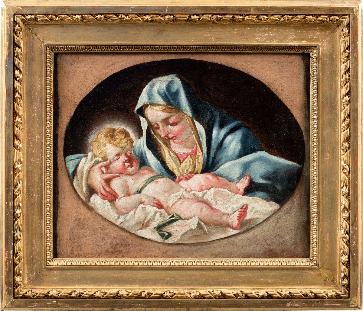 Pittore veneto (XVIII sec.) - Madonna con Bambino.