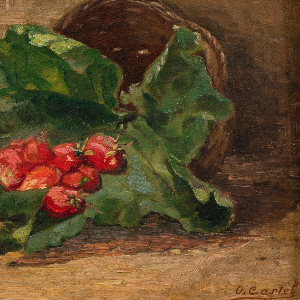 Octave Cartel (Belga, 1884 - 1944) - Natura morta di fragole.-photo-2