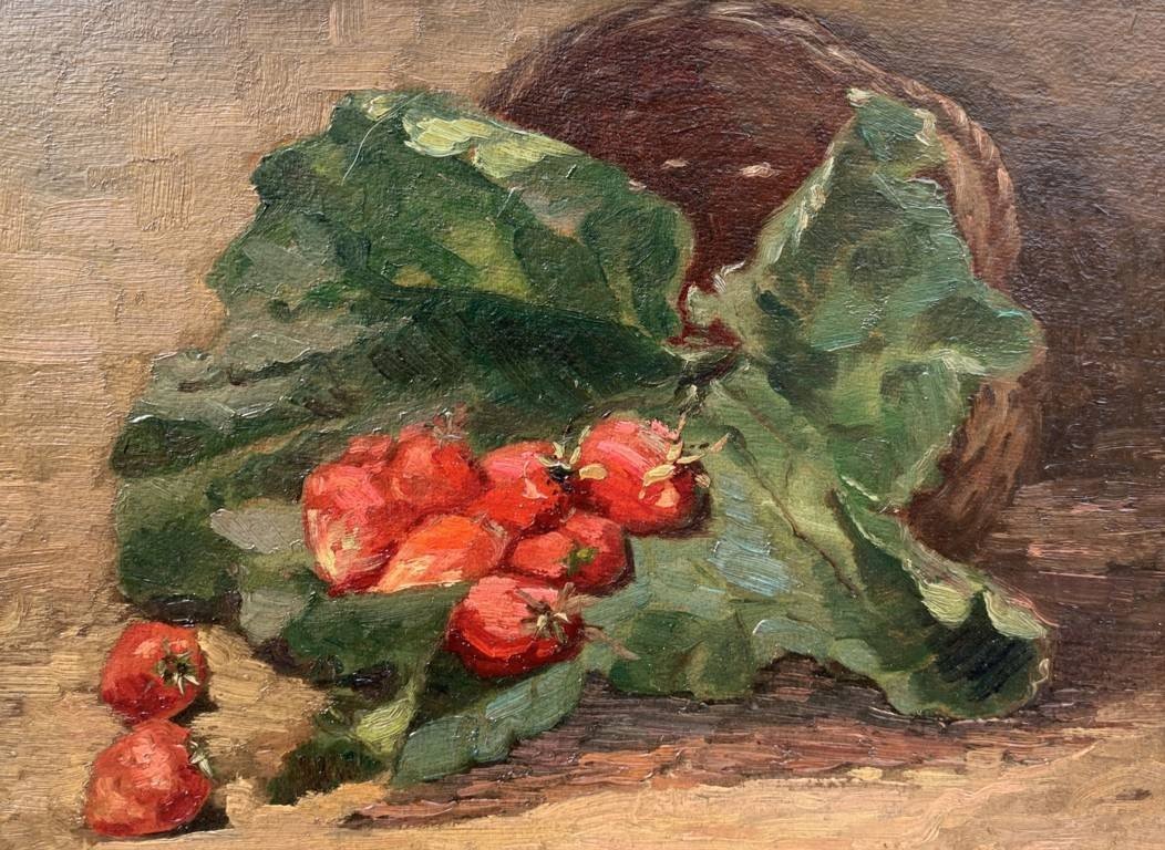 Octave Cartel (Belga, 1884 - 1944) - Natura morta di fragole.-photo-4