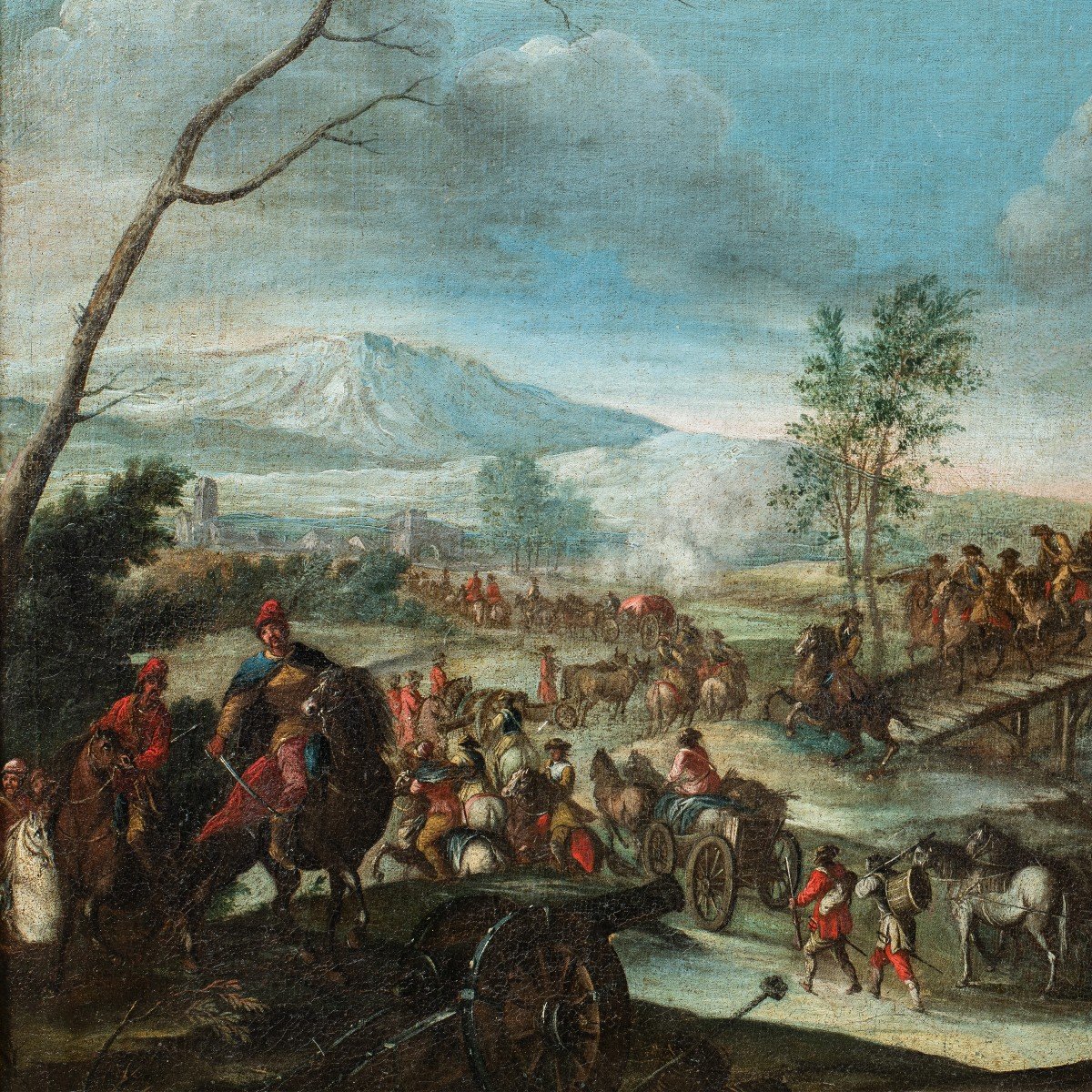 Christian Reder (Lipsia 1656 - Roma 1729) - La partenza dei soldati dal forte.-photo-3