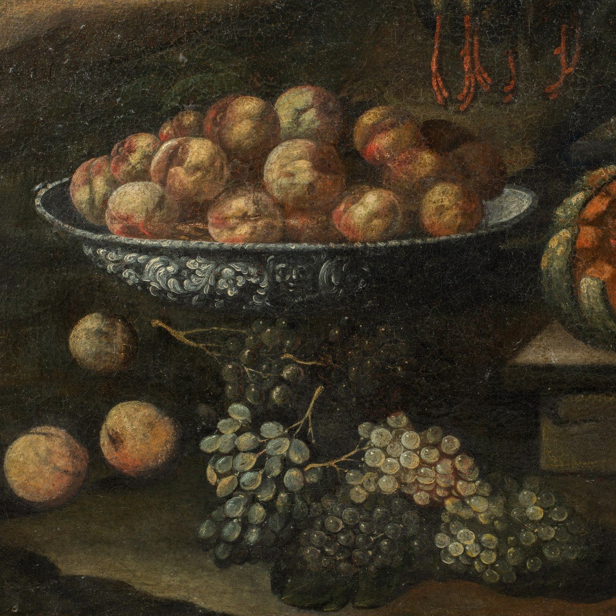 Maestro italiano (inizi XVII sec.) - Natura morta con frutta, verdura e cacciagione.-photo-2