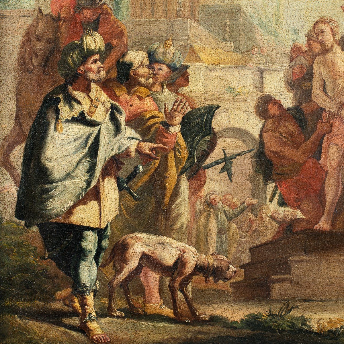 Pittore veneziano (XVIII sec.) - Cristo condotto a giudizio (bozzetto preparatorio).-photo-2